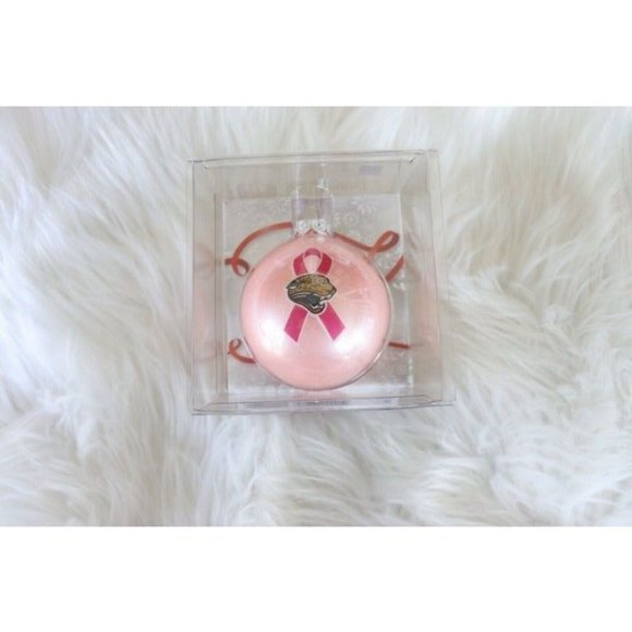 NFL Other - NFL Jacksonville Jaguars Breast Cancer Awareness Christmas Glass Ornament